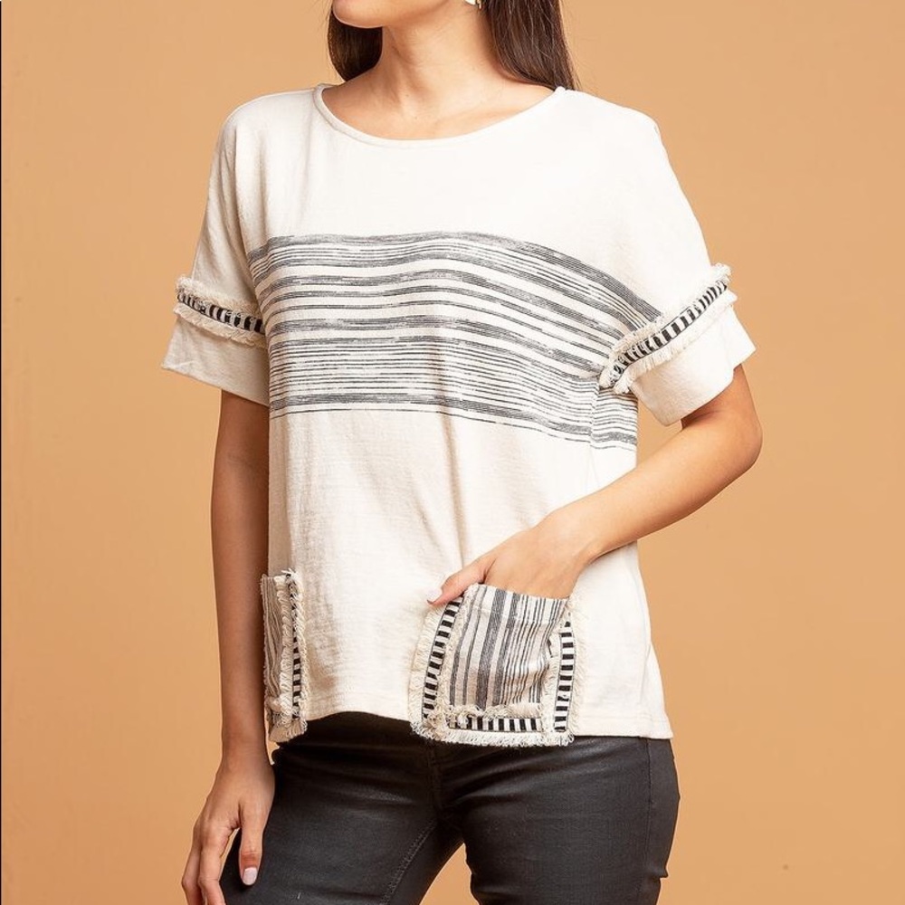 Eva Franco Anthropologie Nantucket, Cream & Black